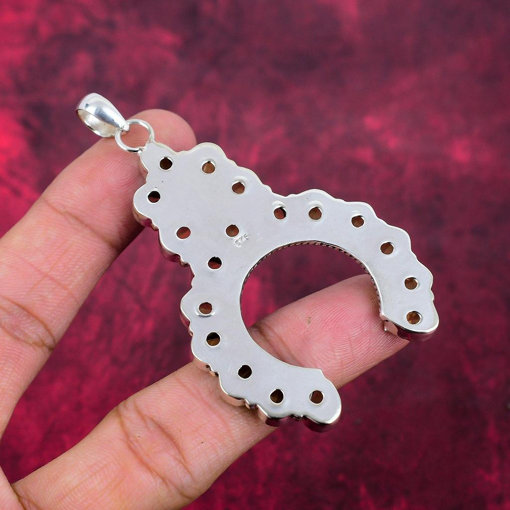 Citrine Gemstone Handmade 925 Solid Sterling Silver Jewelry, Beauteous Pendant Necklace Jewelry For Wedding Gift