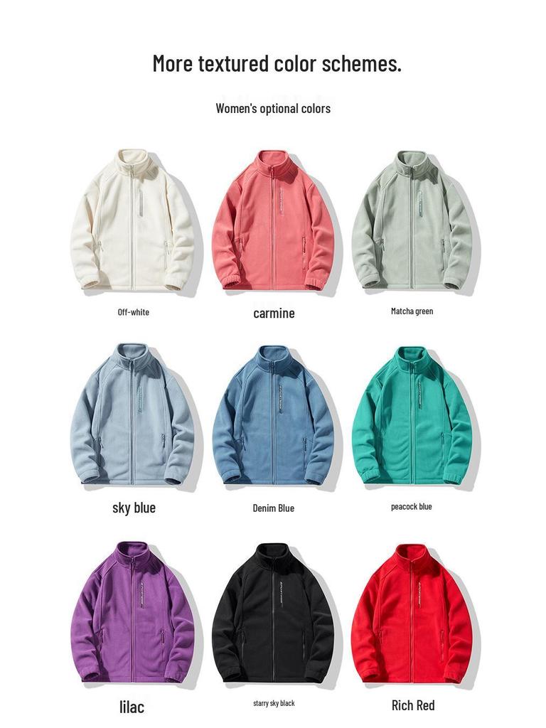 Unisex Windproof Fleece Pullover Jacket: Thick, Warm, and Insulated for Autumn and Winter Sports