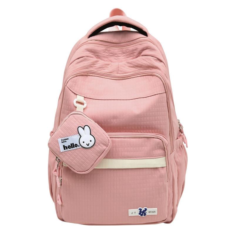 Trendy Large Capacity Backpack For Middle School High School College Students In Green Purple Pink Black And Brick Red