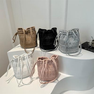 Niche Design Pleated Bag New Women's Bag Summer Popular Texture One-shoulder Armpit Bag Hand Bucket Bag