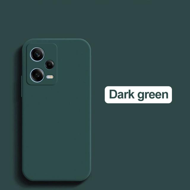 

Чехол для Redmi Note 12 Note12 Pro 4G 5G, квадратные жидкие силиконовые чехлы для телефонов Xiaomi Redmi Note 12 Note12 Pro Plus, мягкая задняя крышка Redmi Note 12 Pro 5G темно-зеленого