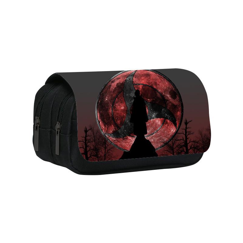 Naruto Shinobi Printed Twin Compartment Pen Pouch With Waterresistant Nylon For Students