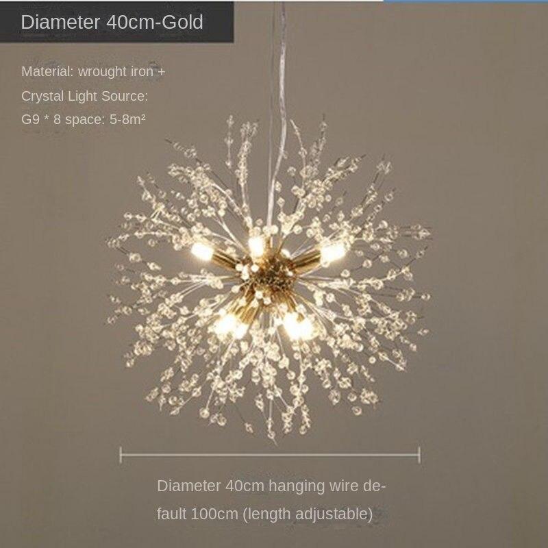 Modern Crystal Dandelion Chandelier Lighting Pendant Lamp For Living Room Dining Room Home Decoration