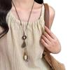 Retro New Chinese Zen Pendant Necklace Wooden Simple Bohemian National Style Long Antique Necklace Accessories