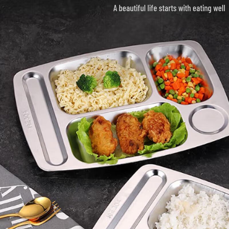 Stainless Steel 5-Compartment Lunch Tray