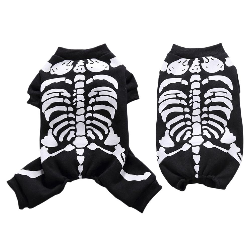Funny Skeleton Dog Pet  Clothes Halloween Dog Costume Pet Party Dressing Up Apparel