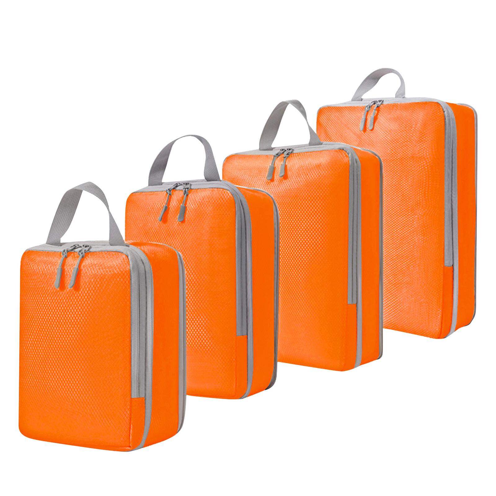 

Compression Packing Cubes For Suitcases Travel 4 Set Expandable Travel Bags Organizer For Luggage One Size оранжевый