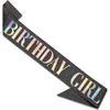Birthday party shoulder strap. Glitter etiquette sash. “birthday girl queen”. Birthday girl waist belt. Ribbon.