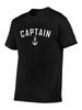 CAPTAIN And Anchor Print Men's Casual Cotton Daily Short Sleeve Crew Neck T-shirt, Summer Outdo