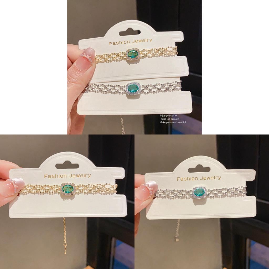 Geometric Zircon Square Fashion Simple Pendant Bracelet With Cubic Zirconia For Women
