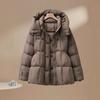Winter New Down Jacket Women's Medium and Long Thickened Waist and Thin White Duck Down Hooded Cape Jacket