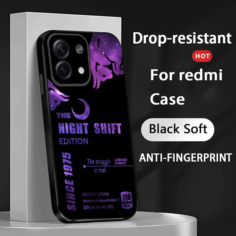 Custodia per Telefono Star Bull Energy Drink turno di notte Per Redmi Note 14 13 12 11 Pro Plus S 5G 14C A3 Copertura Nera Morbida