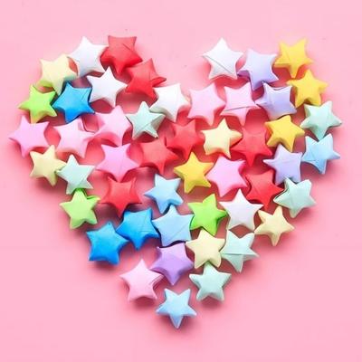 DIY Five Pointed Star Wishing Bottle Kawaii Rainbow Color Origami Stars Paper Strips Decorative House Decoracion