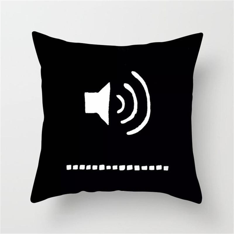 Black and White Simple Geometric Line Printing Pattern Cushion Cover Home Living Room Sofa Decoration Pillow Pillow Cover