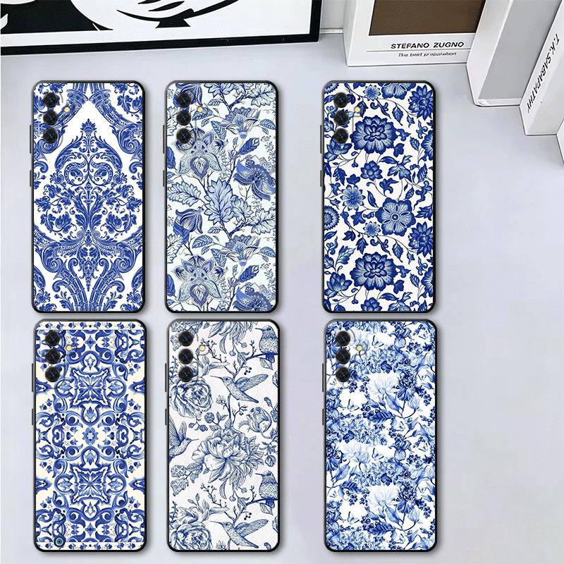 Blue And White Porcelain Pattern Soft Phone Case for Samsung A17 A37 A57 A16 A26 A36 A56 A15 A25 A35 A55 A14 A24 A34 A54 A13 A23