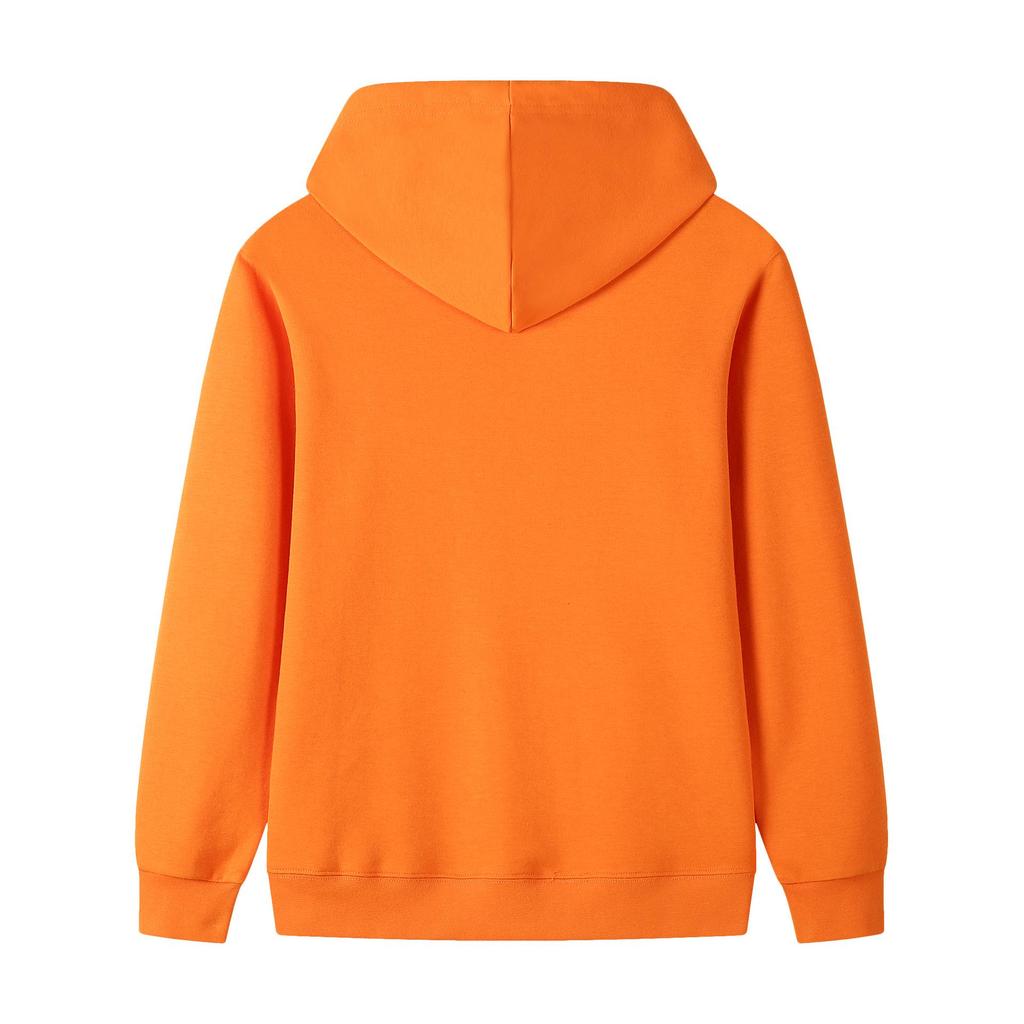 Couple's Casual Solid Color Hooded Sweatshirt - Heavyweight 320g Pure Cotton, Long Sleeve, for Spring and Autumn.