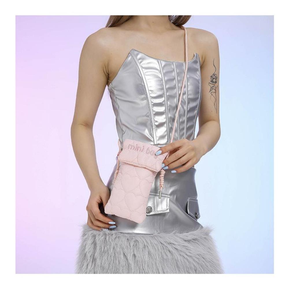 Nylon Rhombus Bag, Simple Letter Style.