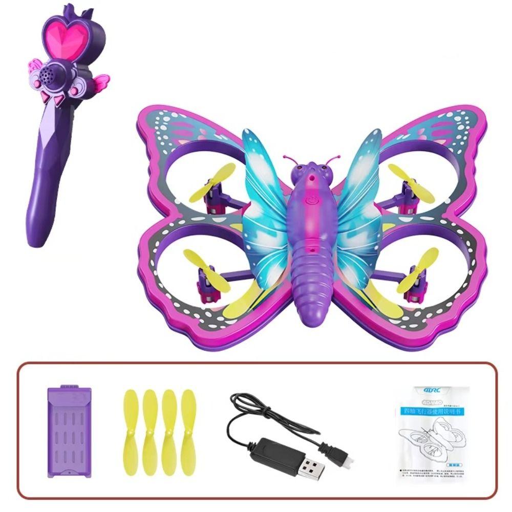 Gravity Sensing Remote Control Aircraft V40 Glitter Mini Plane Toy Butterfly Quadcopter Kids Toy