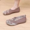 Damen Freizeit Flache Schuhe 2026 Herbst Bequem Rutschfest Outdoor Wanderschuhe Mesh Atmungsaktiv Gestrickt Perlenblume Freizeitschuhe