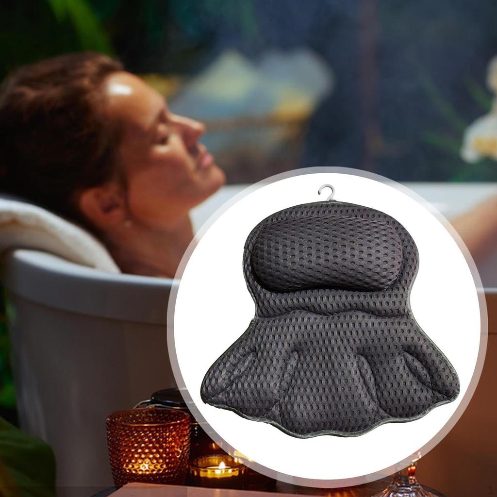 Bath Pillow Tub Air Mesh Relaxing Accessories Bathtub Cushion Headrest for Shoulder