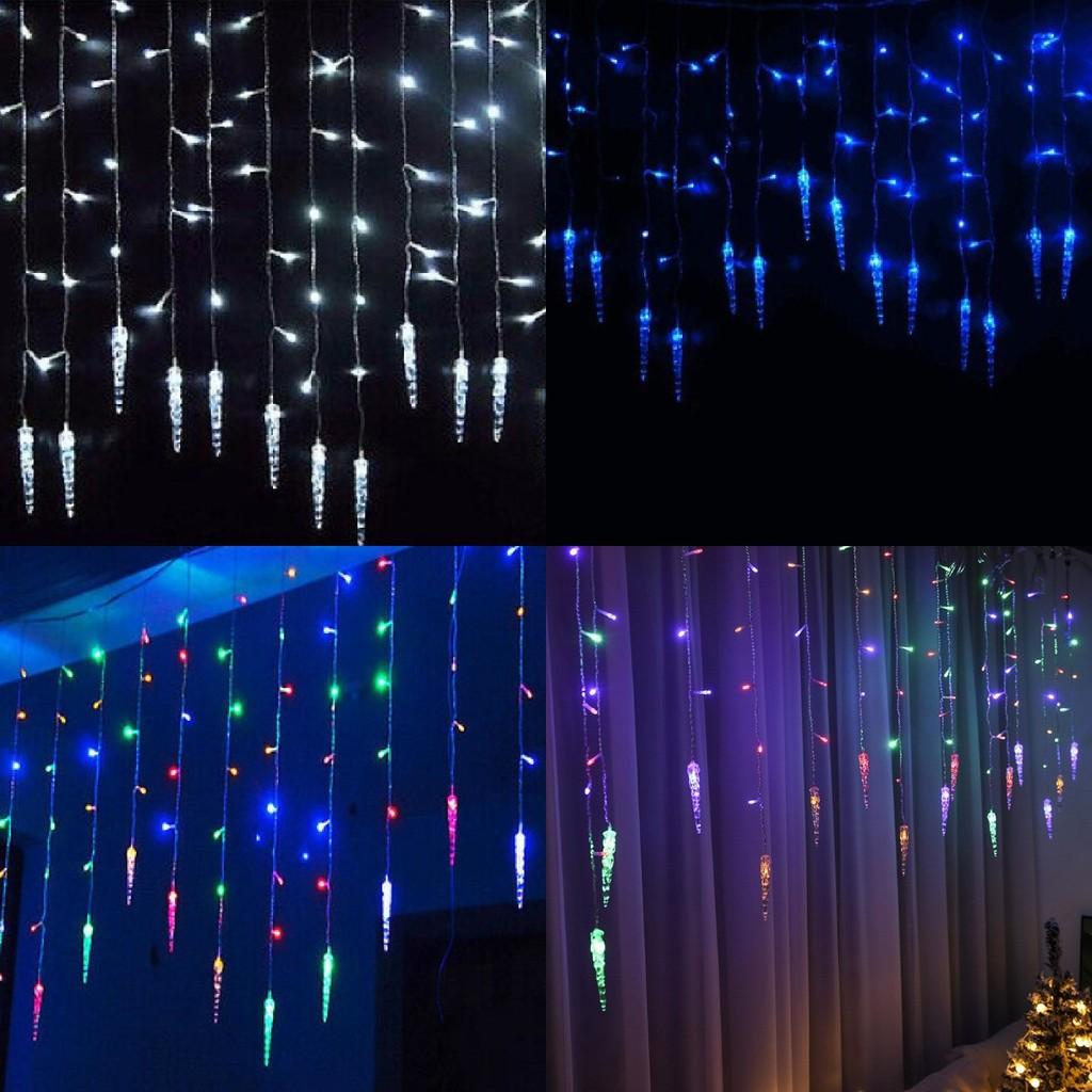 96 35m Led Icicle Hanging Curtain Window Light Fairy String Xmas Decors Home