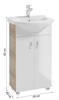 Tim Standing Bathroom Cabinet with Washbasin , Monumental Oak