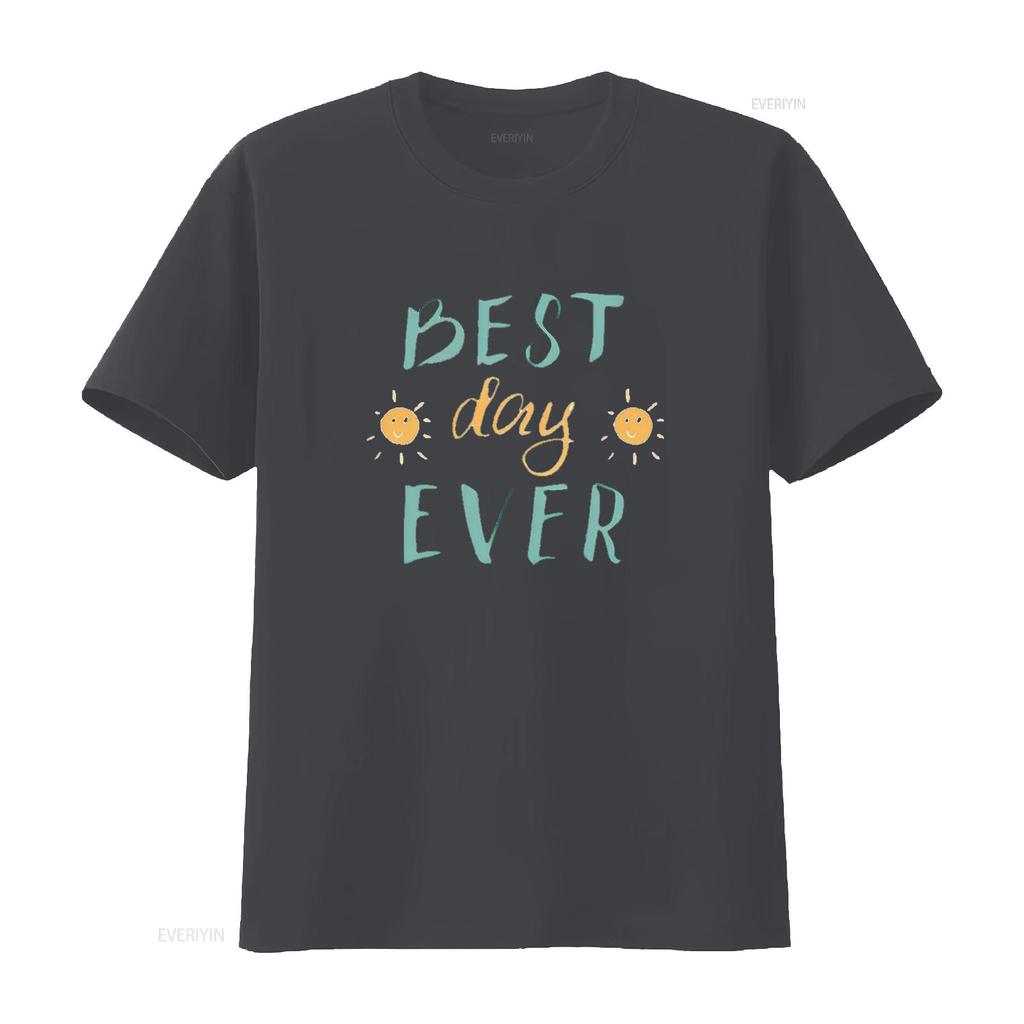 BEST DAY EVER Vintage T Shirt White 2X Large vintage Washed homme Stretched streetwear Breathable graphic Slightly Comfortable