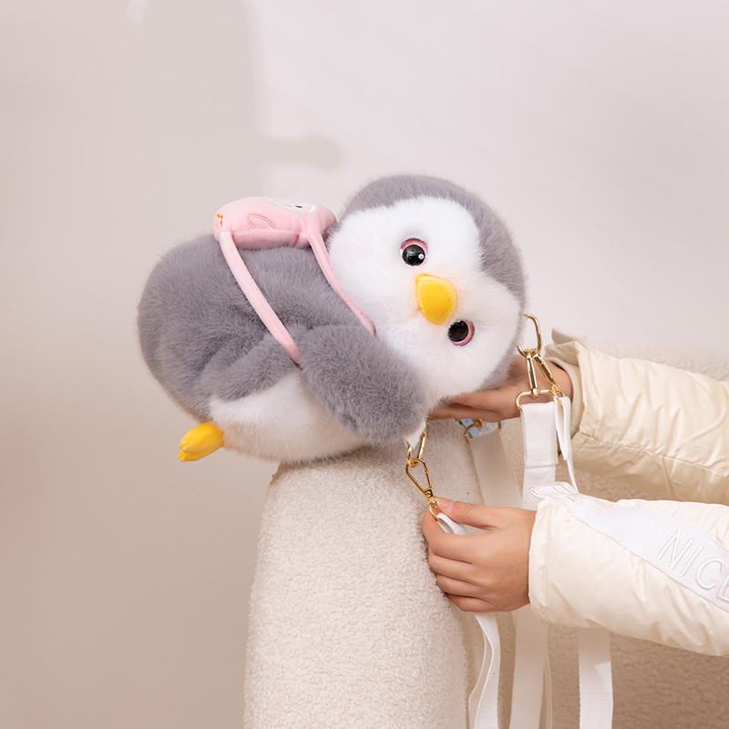 Raccoon Plush Stylish Bag Cute Panda Backpack Cuddly Penguin Soft Toy Perfect For Kids