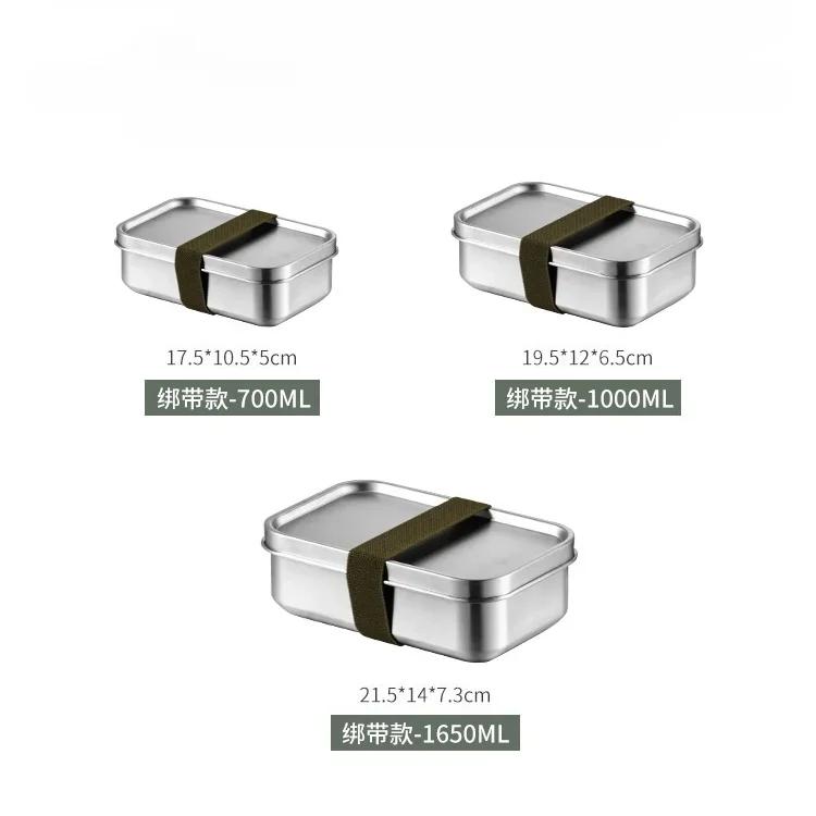 

Ланч-бокс из нержавеющей стали 304 с бамбуковой деревянной крышкой, бенто-бокс в японском стиле, портативный, герметичный, контейнер для хранения еды для пикника 700ML