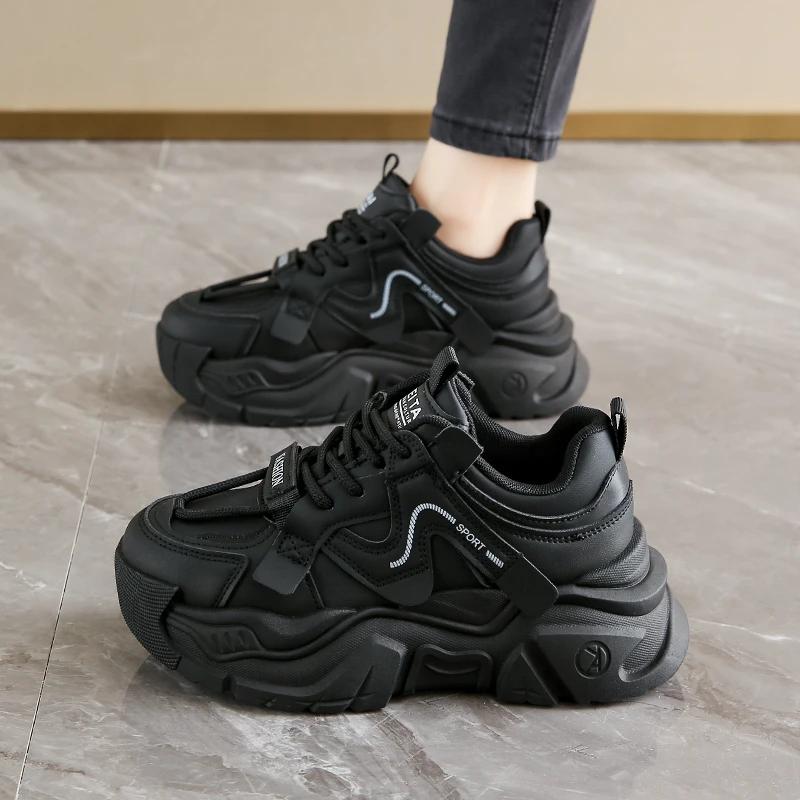 Fashion Women's Casual Sports Shoes Fashion Winter Splicing Before Lacing Thick Soles Anti-slip Wear-resistant Low-top Shoes