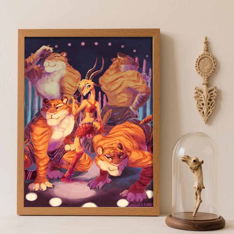 Disney diamond painting full of diamonds 5D Zootopia Gazelle and tigers diamond art home decoration creative handicrafts Round 20x30cm
