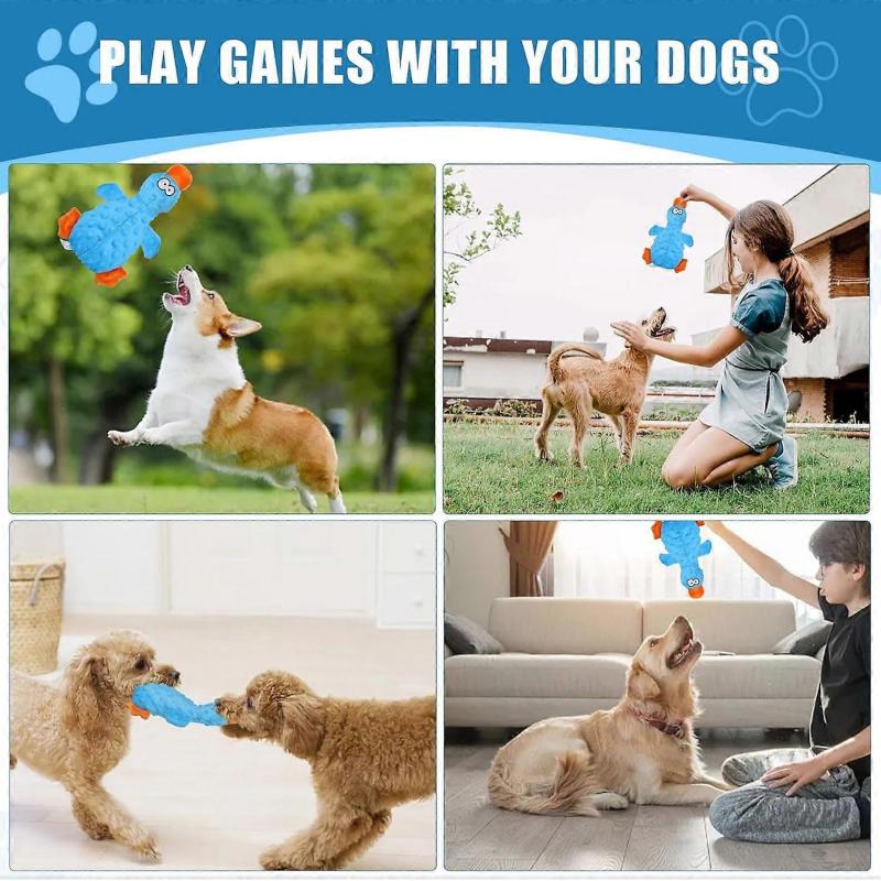 Duck Dog Toys, Blue Squeaky Dog Toys Interactive Dog Toy Durable Dog Chew Toys Dog Soft Toy with Crinkle Paper