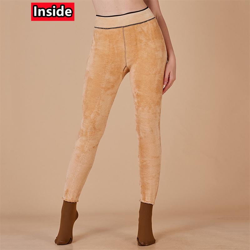 Women's Thermal Fleece Lined Tights, Winter Warm Footed Leggings
