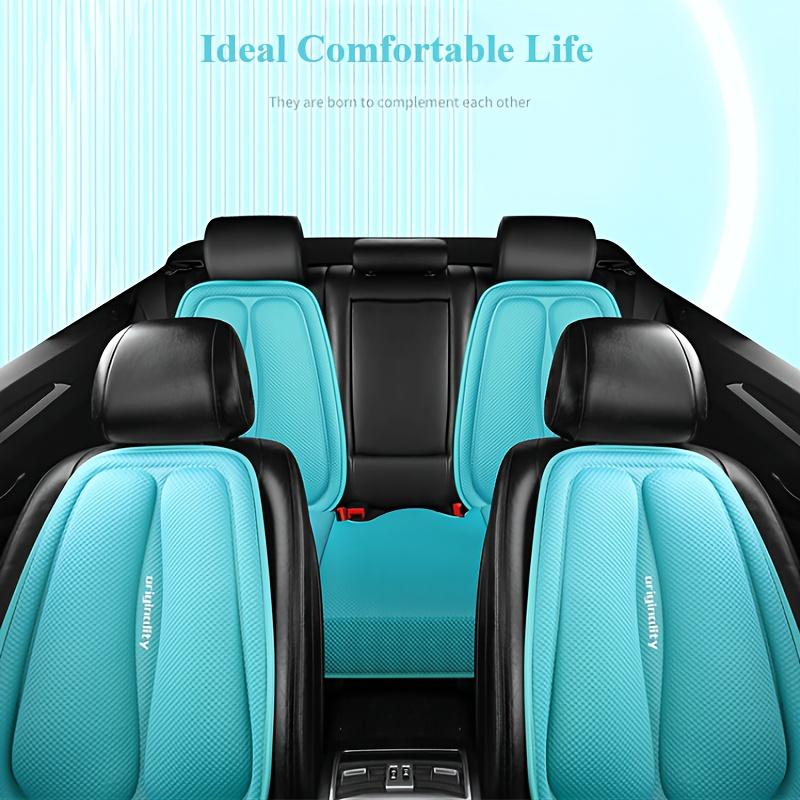 2 Stück Auto Universal Quadratisches Sitzkissen+Rückenlehnenkissen, Vier Jahreszeiten Autositzkissen, Weiches und Atmungsaktives Auto Universal Sitzkissen