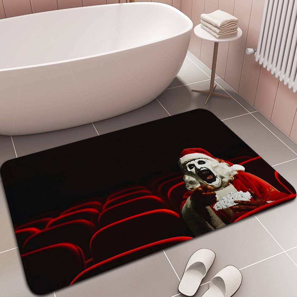 Horror T-Terrifier Film Eingangstür Matte Waschbar Rutschfest Wohnzimmer Sofa Stühle Bereich Matte Küche Willkommen Fußmatte