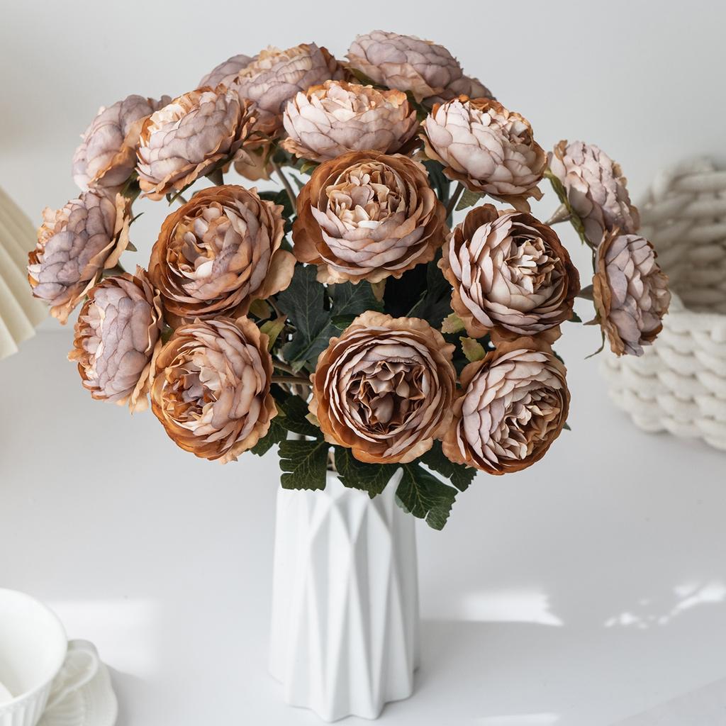 Artificial Flowers Wholesale European Style Lotus Home Room Table Wedding Wreath Fake Plants Vase Decora Accessory Diy Gifts Box