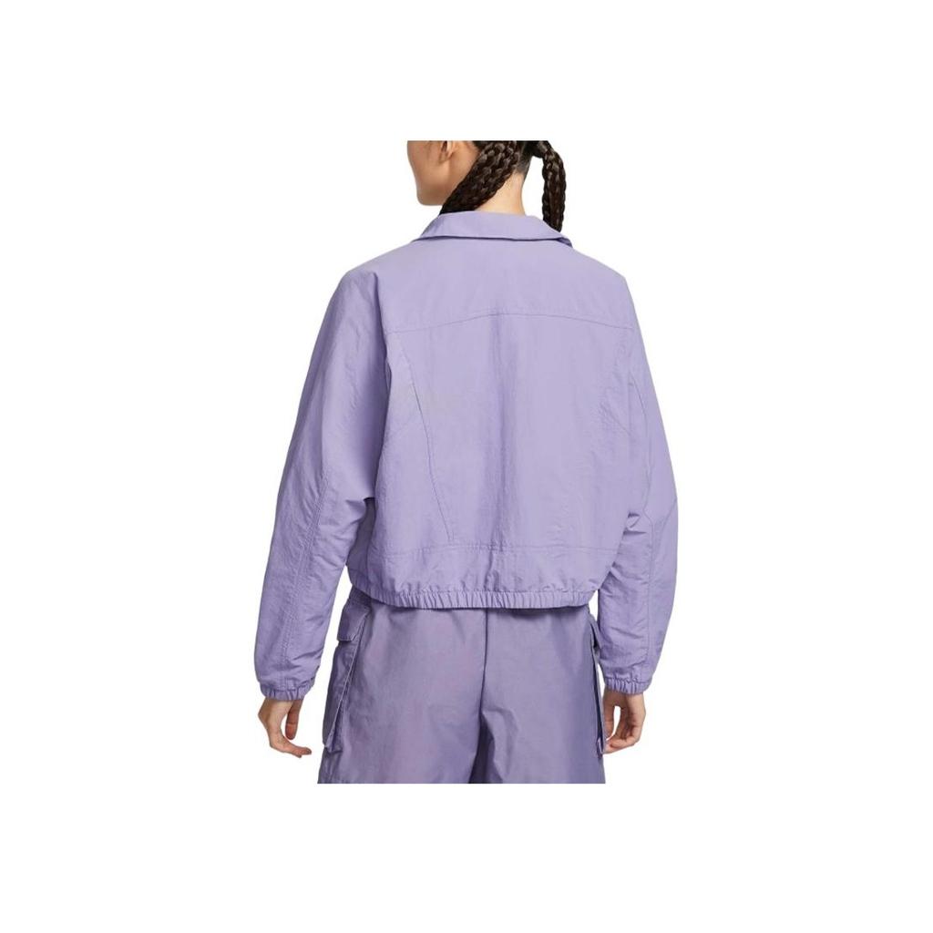 Nike Sportswear SS25 Oversized Stand Collar Fashion Casual Versatile Jacket Women Jacket Purple HJ1000527