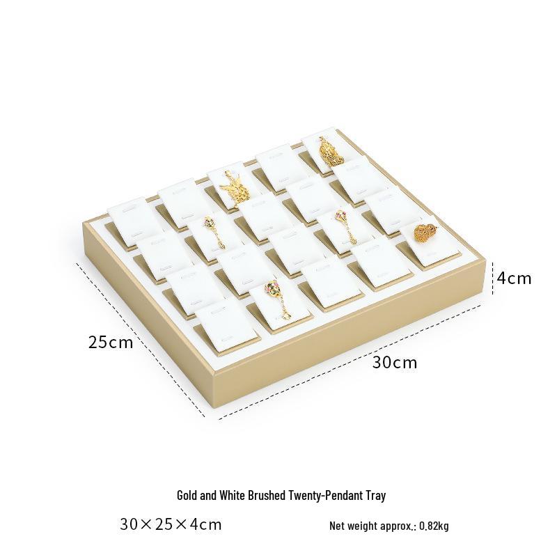 Ya Yu Jin Bai Jewelry Display Tray for Bracelets, Ear Studs, Necklaces - Silver & Gold