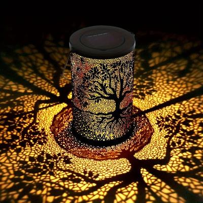 Lanterne solaire suspendue, lumières décoratives à LED en métal vintage étanches pour grand arbre, lumières de jardin, de cour et de pelouse