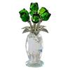 Crystal Rose Figurines Ornament,Crystal Bouquet Ornament Collectibles Handmade Rose Flower Gift for Wife Mom Girlfriend