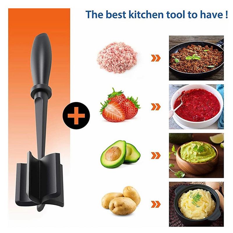 Non Stick Meat Chopper With Heat Resistant Design And Ergonomic Handle Perfect For Home Kitchen Barbeque Burger Patty Making