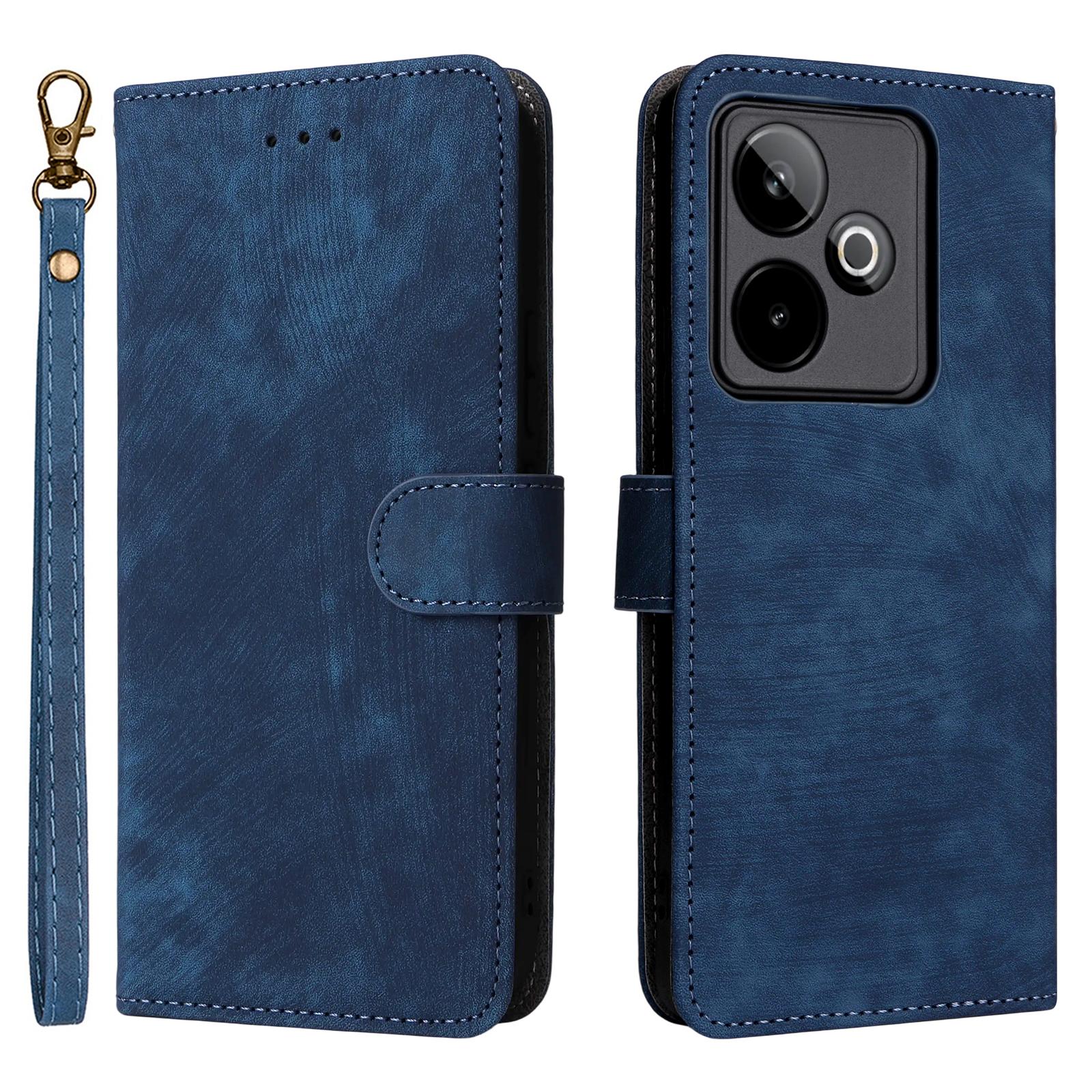 

Для Realme GT 7 5G Чохол-гаманець з RFID-блокуванням зі штучної шкіри Чохол для телефону Підставка з ремінцем Blue