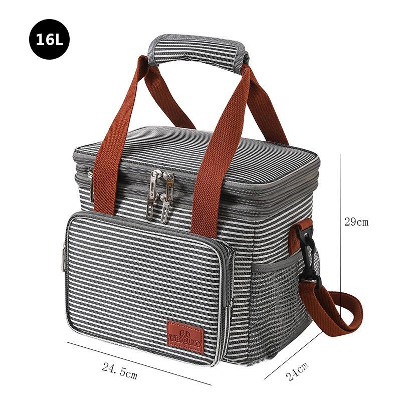 Double Layer Shoulder Thermal Cooling Bags Outdoor Picnic Portable Fridge Thermal Bag Food Lunch Box Ice Storage Insulation Bags