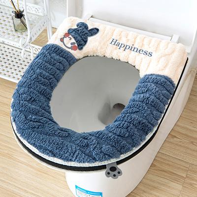 Household Thickened Autumn and Winter Zipper Toilet Toilet Seat Cushion Cover Waterproof Plush Dirt-resistant