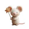 Craft Needle Felting Supply Starry Night Felt Mice Handmade Cute Mouse Felt Mice Ornaments Figurine Gifts