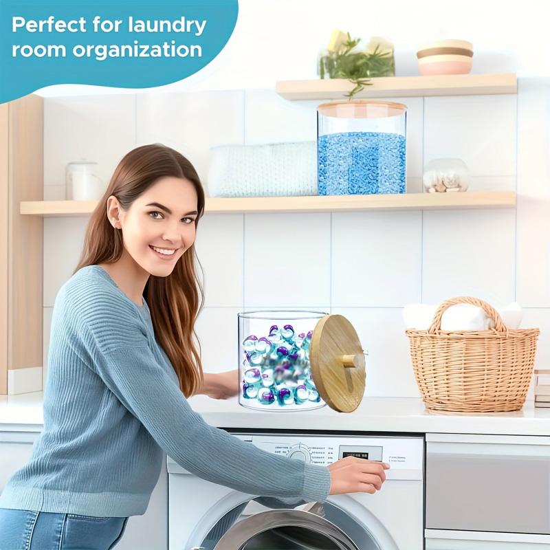 1/2/3PCS Storage Organizer Canister Apothecary Jars with Lid Bathroom Canister Accessories for Home Desktop Snacks Holder Box