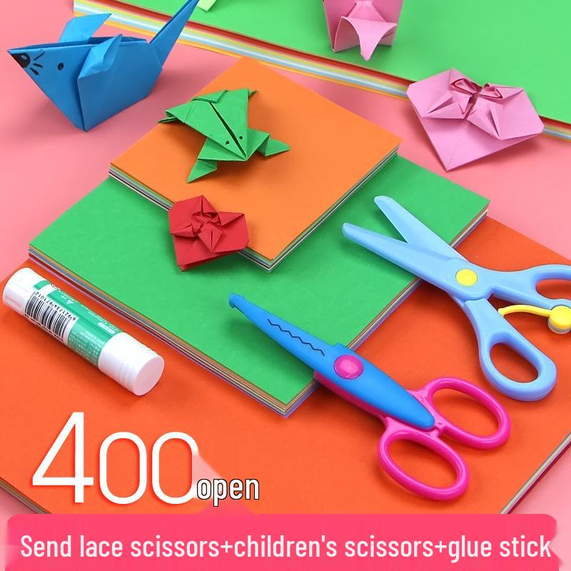 Kinder-Origami-Farbpapier-Set - A4 Quadratisch für Kindergarten & Grundschulbasteln