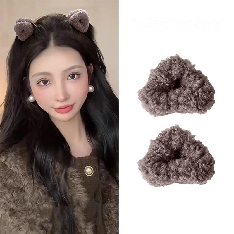 

2 шт. Милая плюшевая заколка для волос с кошачьими ушками, маленькая пушистая заколка-краб для волос, красивая женская заколка для волос, модный головной убор для девочек, аксессуары для волос