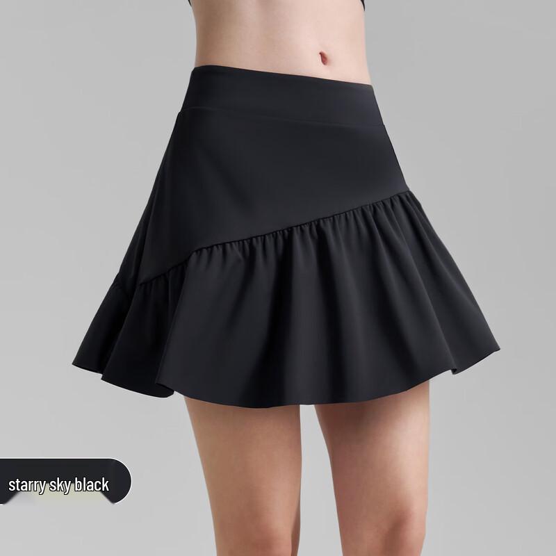 Yimai Women s Anti-Exposure High-Waist Ruffled Sports Skirt with Shorts