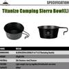 CAMPINGMOON Outdoor Titanium Coating Bowl for Picnic 450ml Handle 304 Stainless Steel Outdoor Camping Cookware